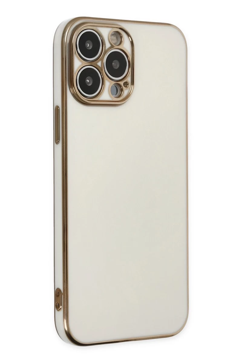 Apple iPhone 14 Pro Uyumlu Kılıf Volet Silikon - Beyaz