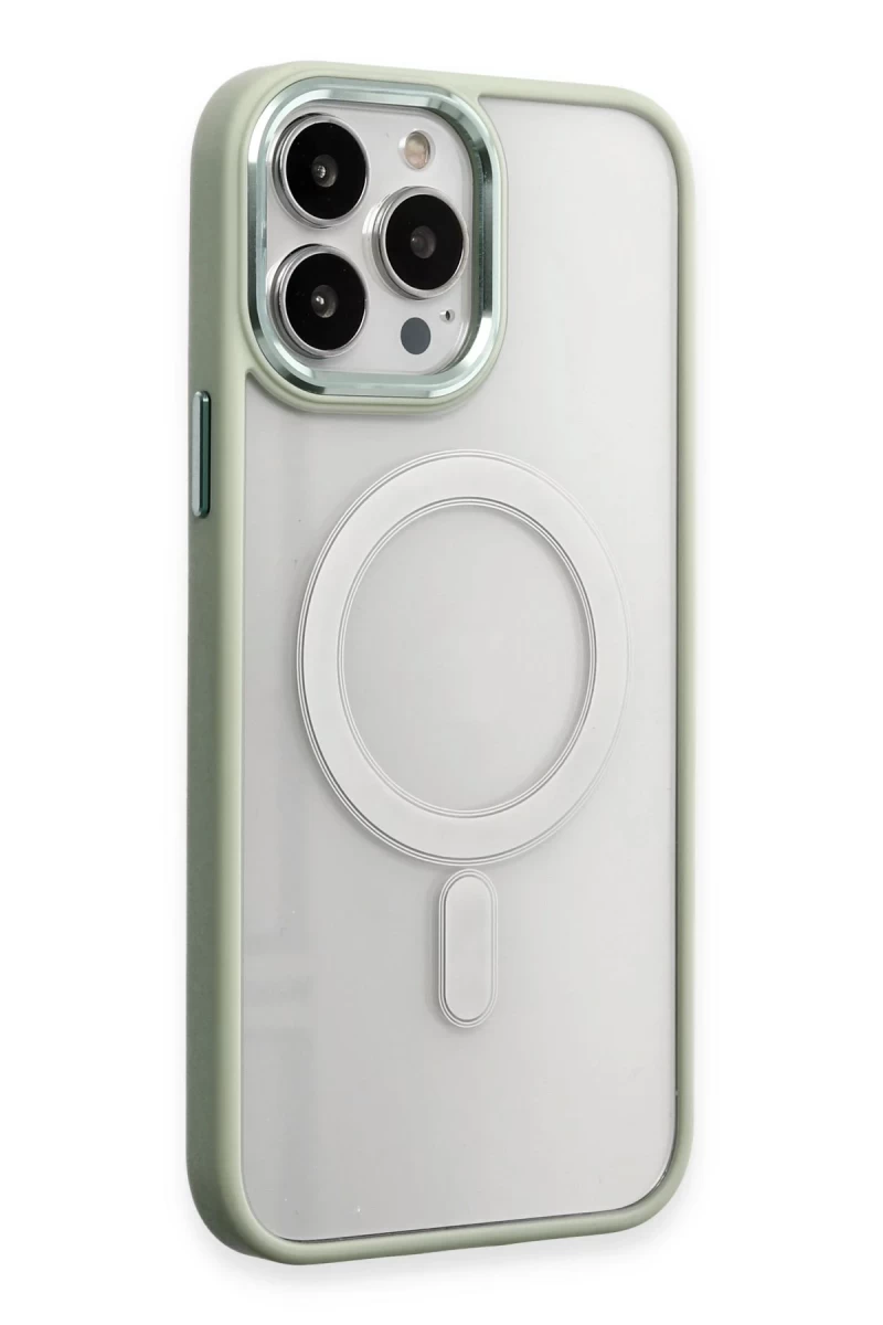 Apple iPhone 15 Pro Uyumlu Kılıf Room Magneticsafe Silikon - Su Yeşili