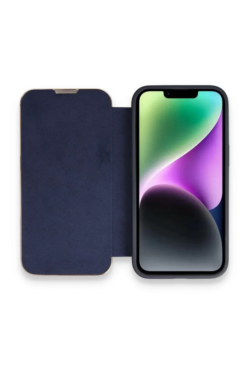 Apple iPhone 13 Pro Max Uyumlu Kılıf Dolpin Kapaklı - Lacivert