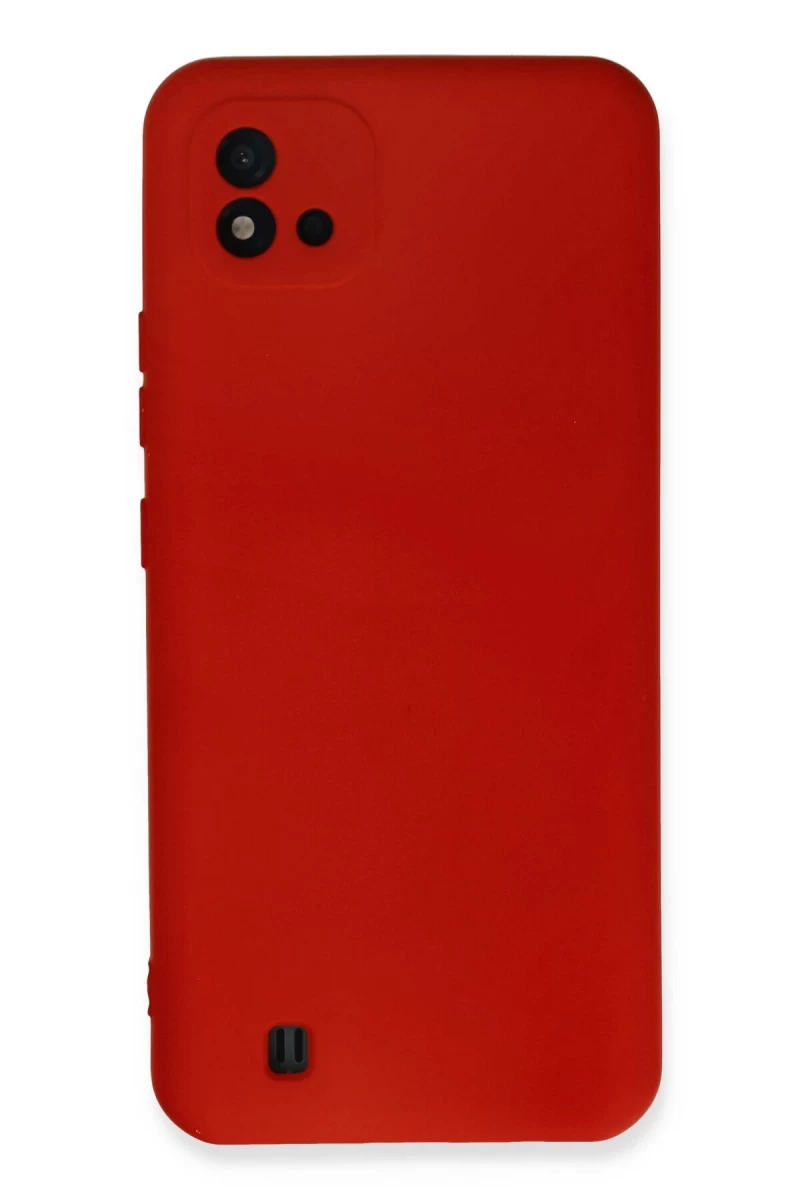 Realme C11 2021 Uyumlu Kılıf Nano içi Kadife Silikon - Kırmızı