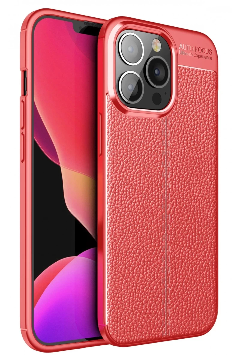 Apple iPhone 13 Pro Uyumlu Kılıf Auto Focus Kapak - Kırmızı