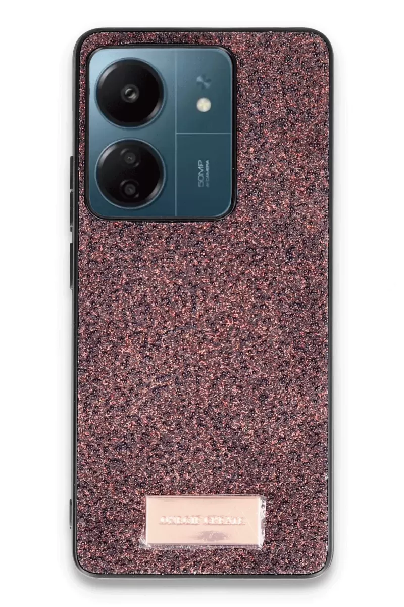 Onegif Xiaomi Redmi 13C Uyumlu Bright Simli Kapak - Derin Mor