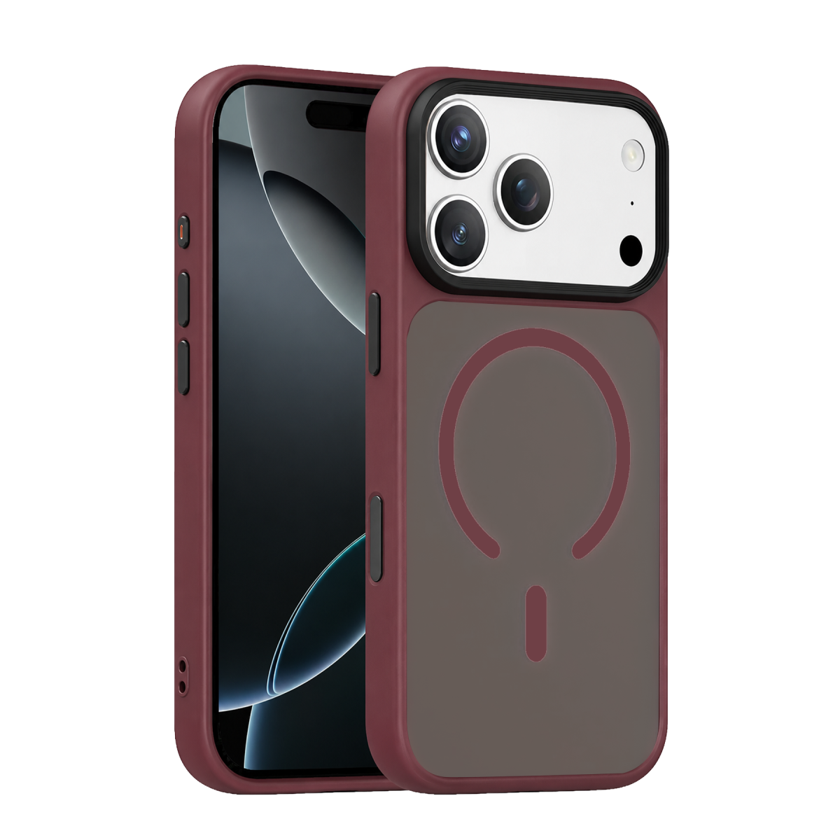 Joko Apple iPhone 18 Pro Max Uyumlu Megane Magsafe Kapak - Bordo