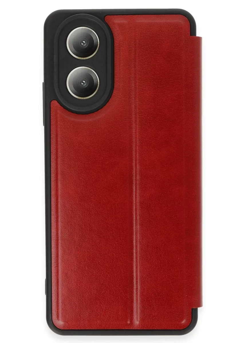 Oppo A38 Uyumlu Kılıf Flip Cover - Kırmızı