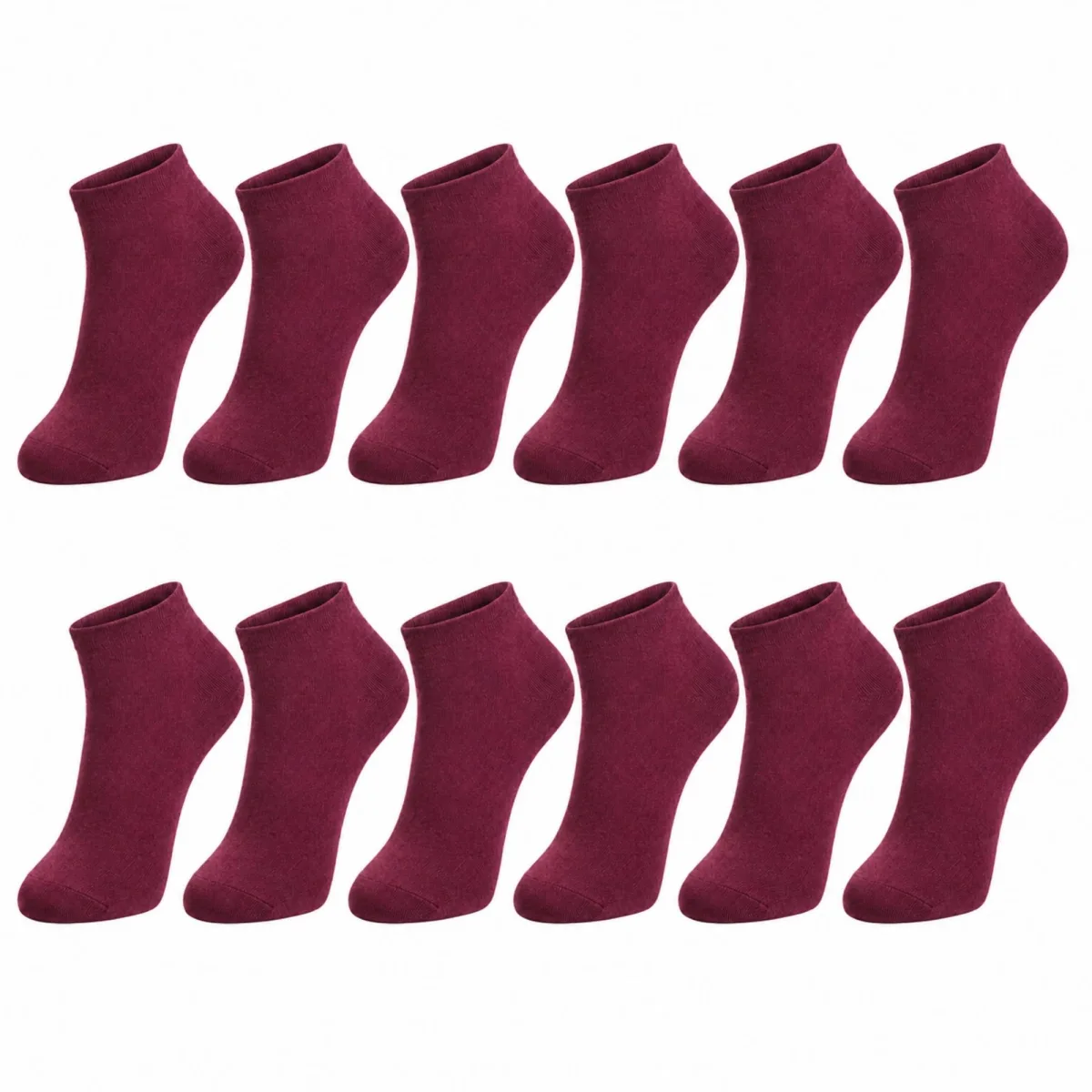 Erkek Pamuklu Patik Çorap 12'li Paket 39-44 | Dikişsiz Burun, Koku Karşıtı, Nefes Alan Kısa Konç Sneaker Çorabı · BEDEN: 39-44 · RENK: Bordo 12'li