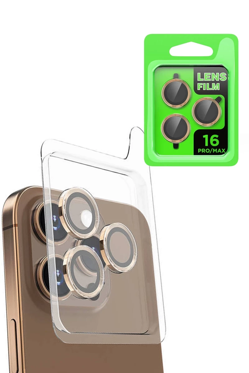 Apple iPhone 16 Pro Uyumlu Raze Metal Kamera Lens - Desert