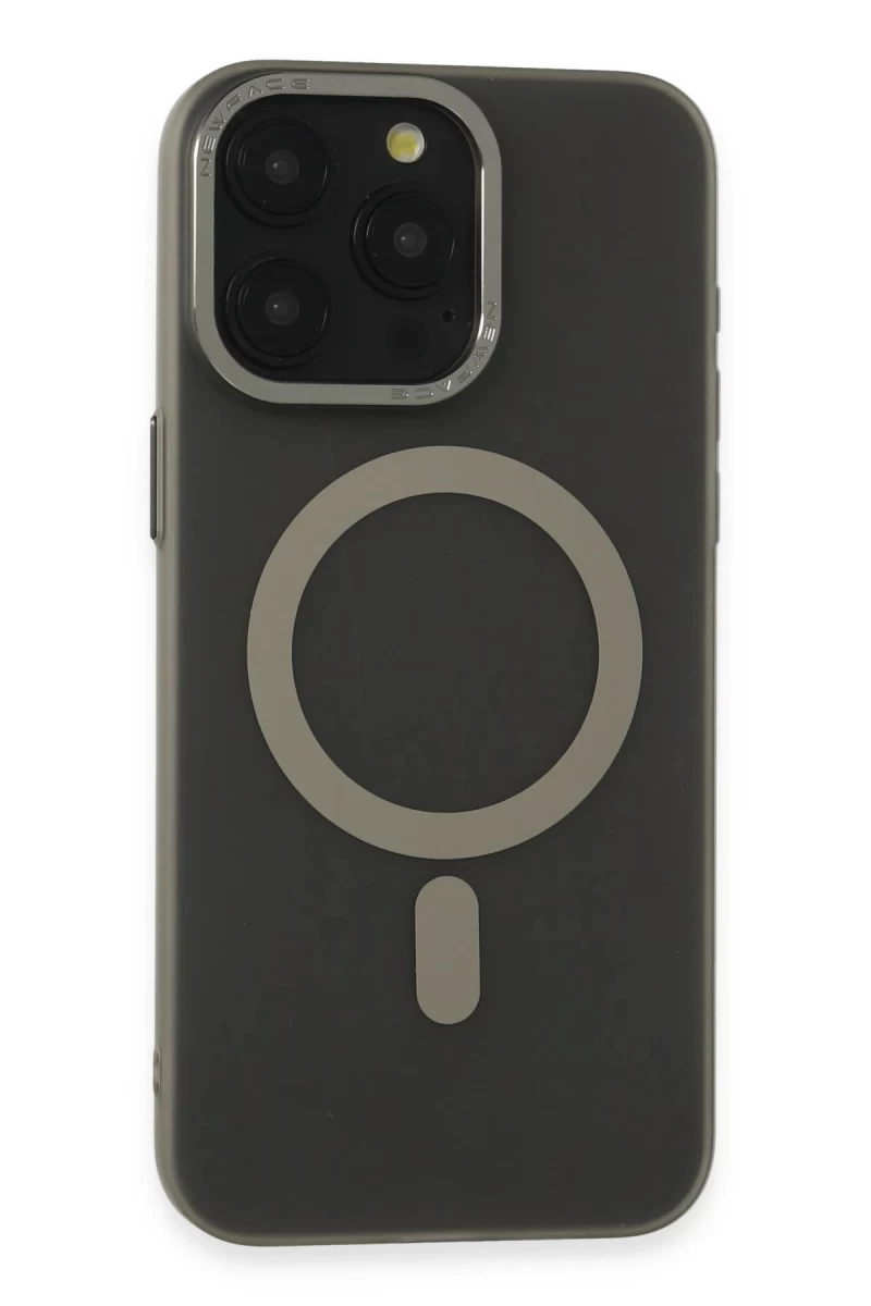 Apple iPhone 15 Pro Uyumlu Kılıf Lodos Magneticsafe Mat Kapak - Titan Gri