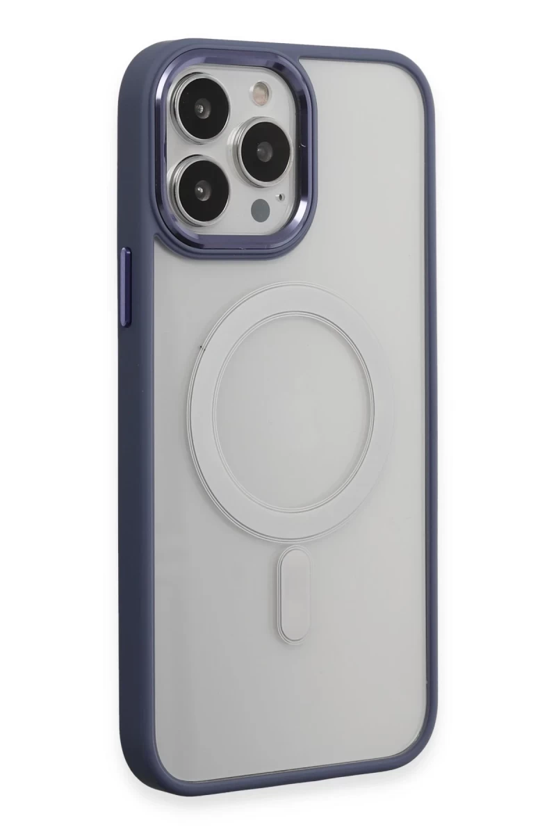 Apple iPhone 15 Pro Max Uyumlu Kılıf Room Magneticsafe Silikon - Sierra Blue