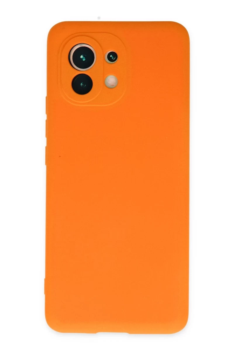 Xiaomi Mi 11 Uyumlu Kılıf Nano içi Kadife Silikon - Turuncu