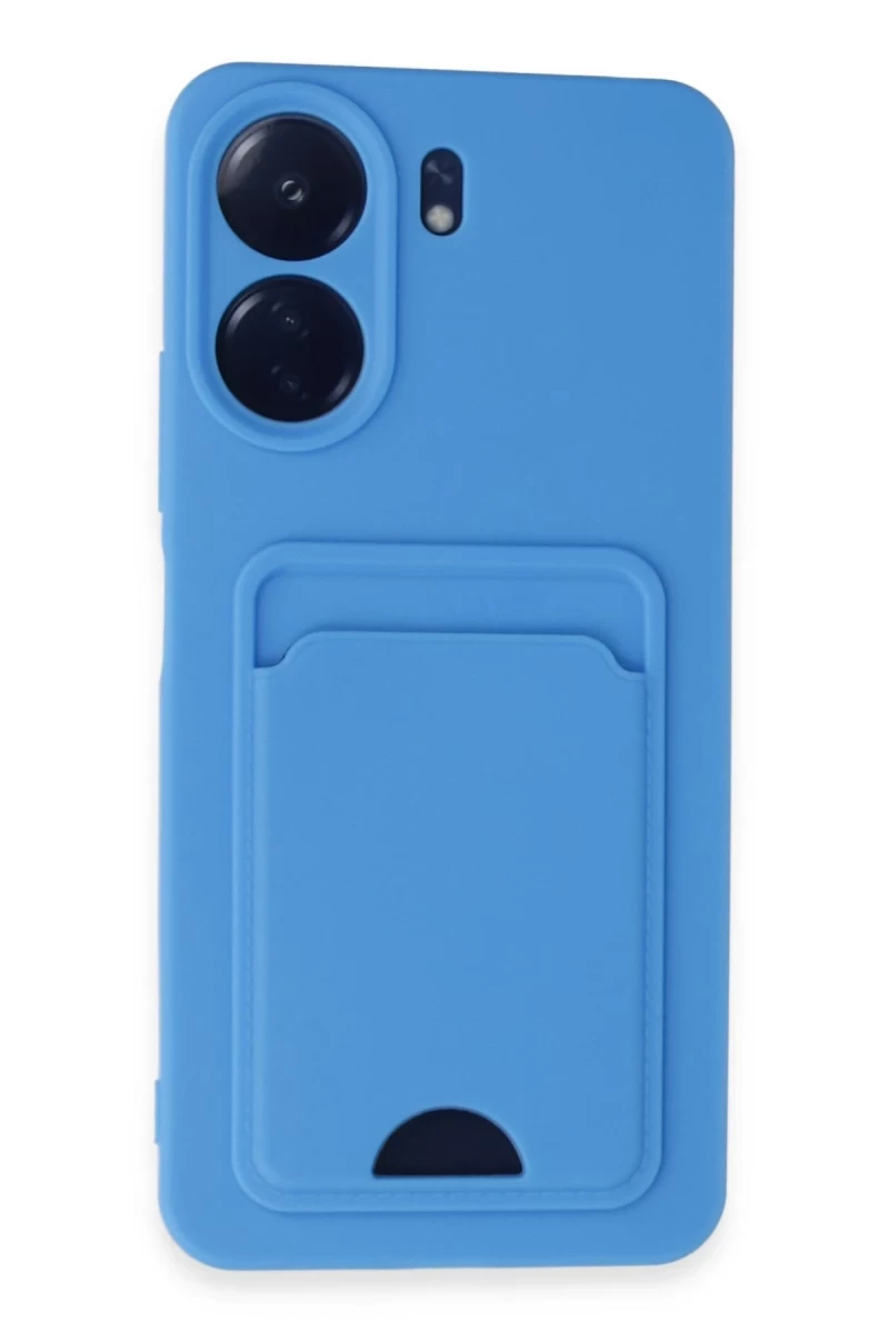 Xiaomi Redmi 13C Uyumlu Kılıf Kelvin Kartvizitli Silikon - Mavi