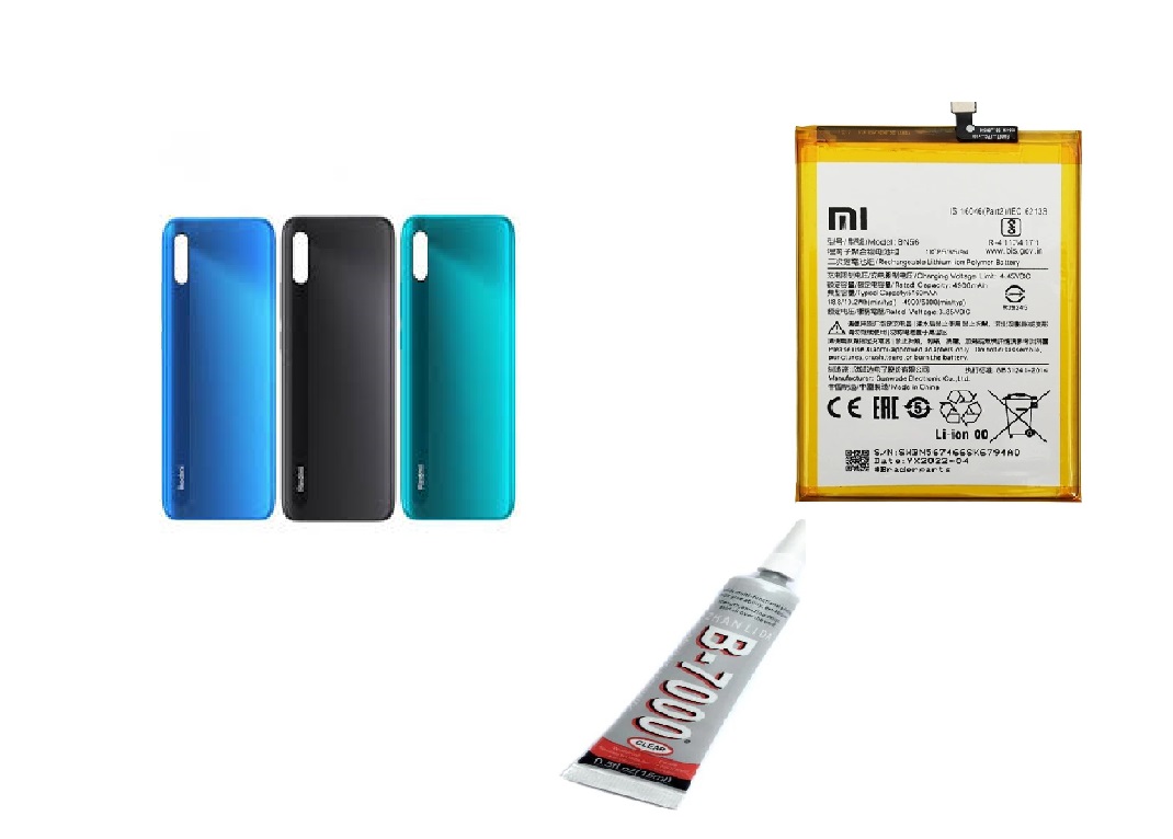 REDMİ 9A Uyumlu ARKA BATARYA KAPAĞI ,BATARYA VE B7000 YAP
