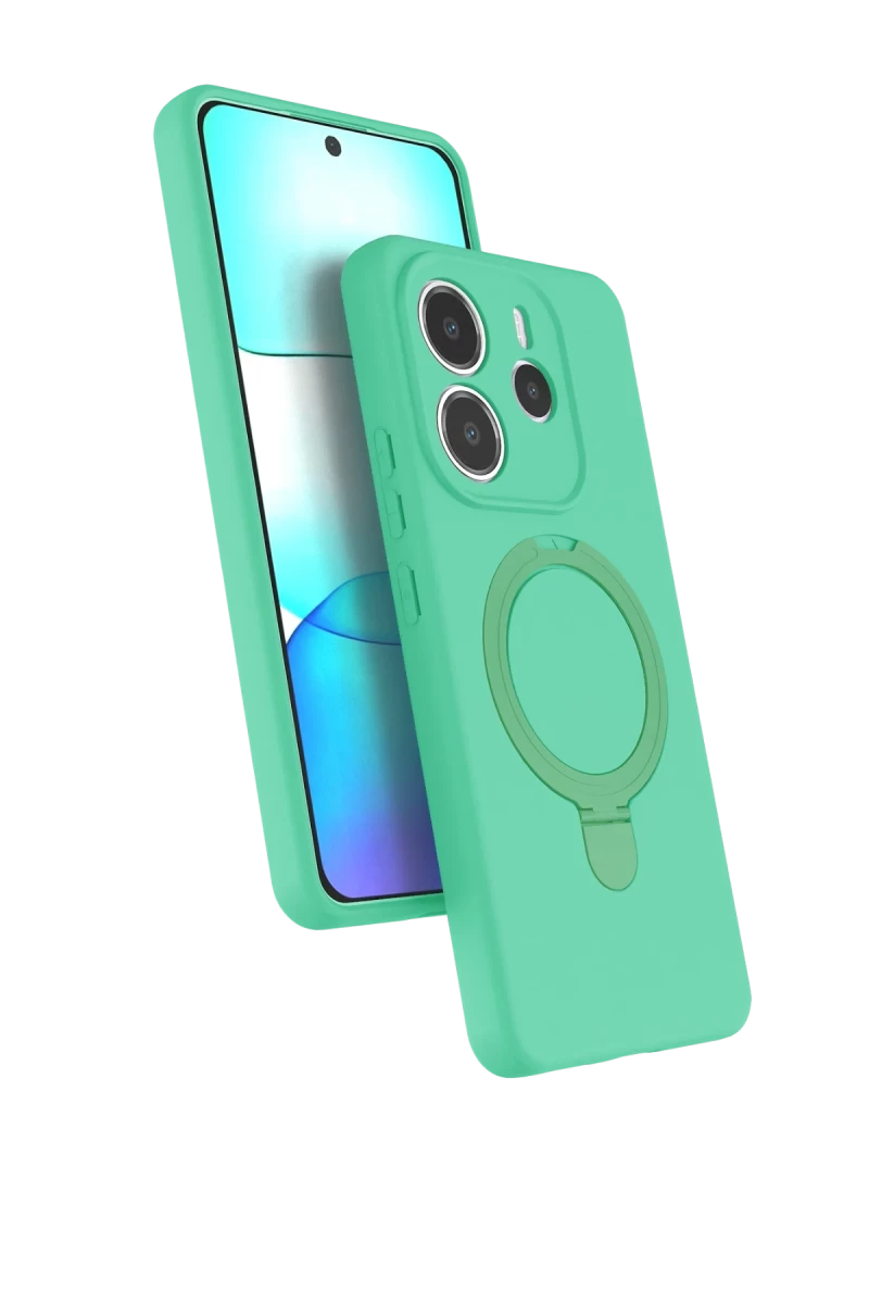 Xiaomi Redmi Note 14 4G Uyumlu Regal Magsafe Standlı Kapak - Yeşil