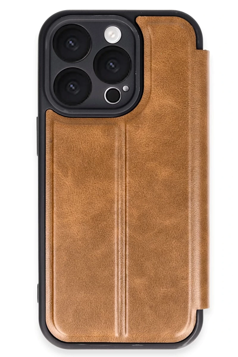 Apple iPhone 16 Pro Max Uyumlu Kılıf Flip Cover - Taba
