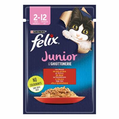 Pouch Junior Sığır Etli Yavru Kedi Konservesi 26 Adet 85 Gr