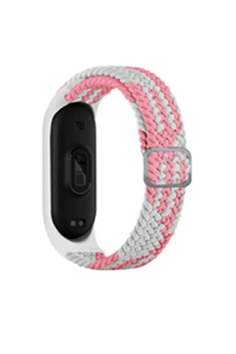 Xiaomi Mi Band 6 Uyumlu Star Kordon - Pembe-Beyaz