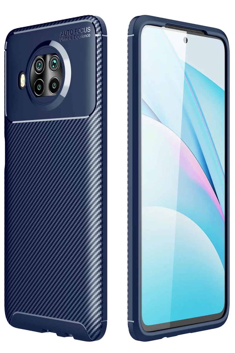 Xiaomi Mi 10T Lite Uyumlu Kılıf Auto Focus Karbon Kapak - Lacivert