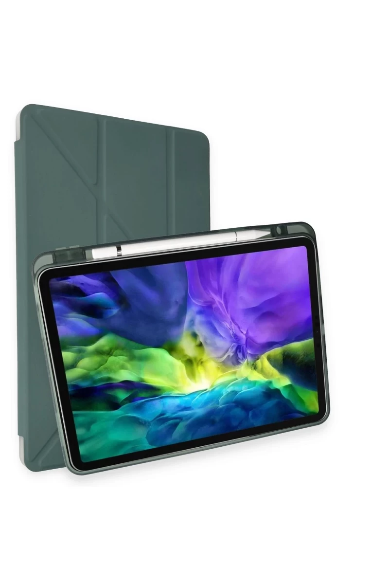 Apple iPad Air 4 10.9 Kılıf Kalemlikli Mars Tablet Kılıfı - Koyu Yeşil
