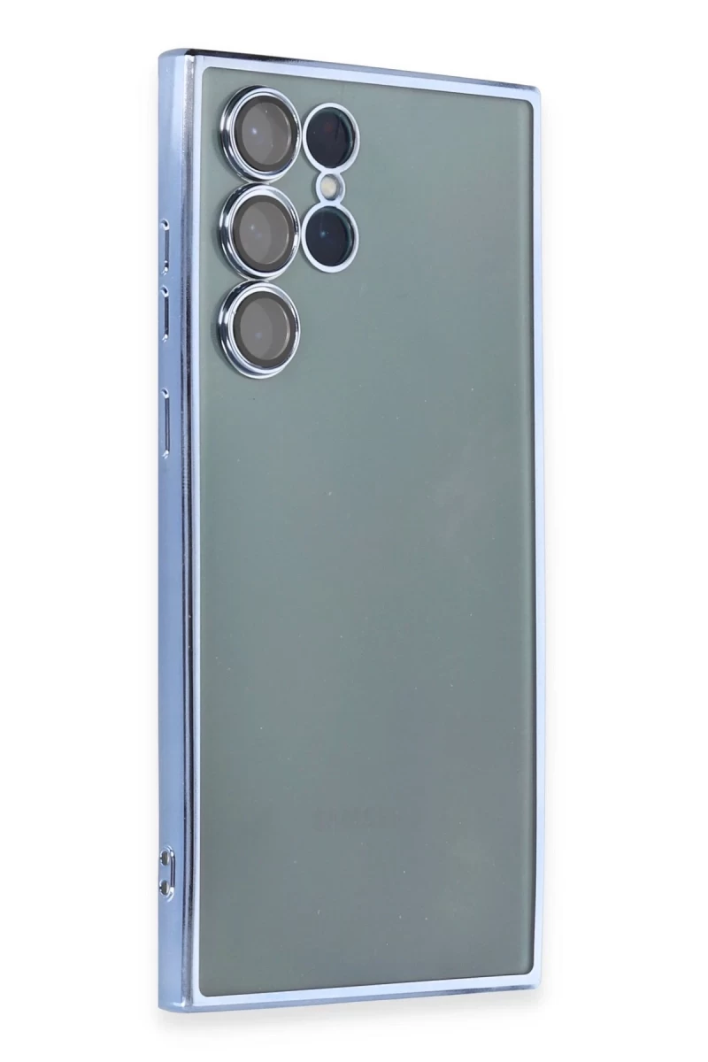 Samsung Galaxy S22 Ultra Uyumlu Kılıf Lensli Silikon - Açık Mavi