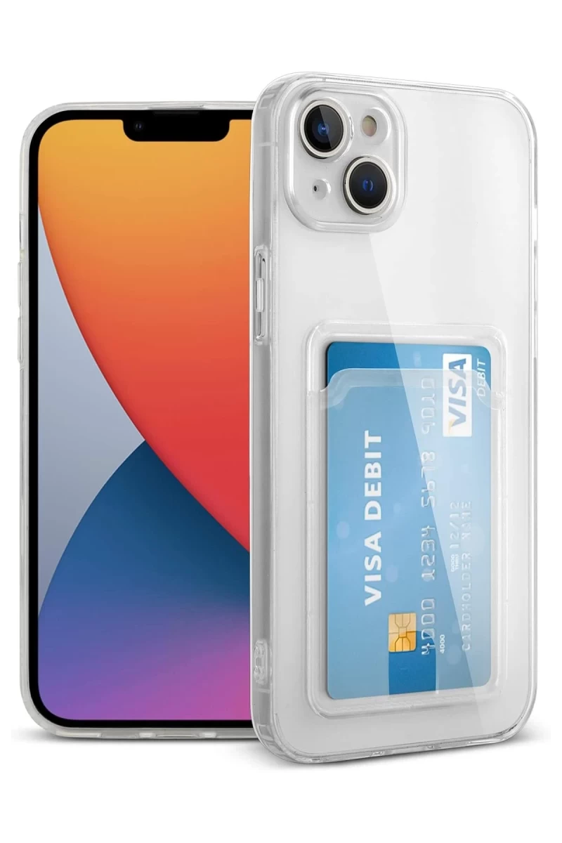 Apple iPhone 14 Plus Uyumlu Kılıf Kart Şeffaf Silikon - Şeffaf