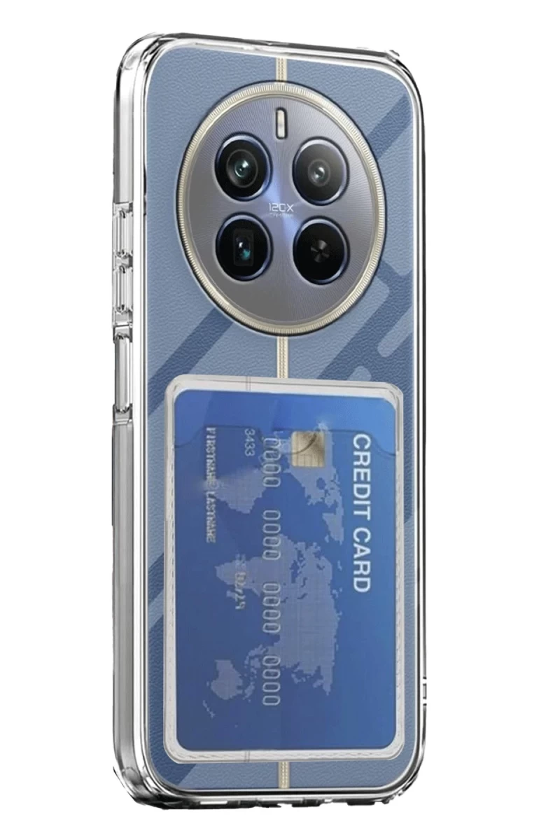 Realme 12 Pro Uyumlu Kılıf Kart Şeffaf Silikon - Şeffaf