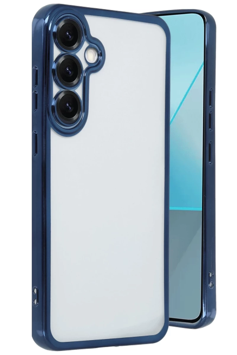 Samsung Galaxy S25 Plus Uyumlu Kılıf Lensli Silikon - Lacivert