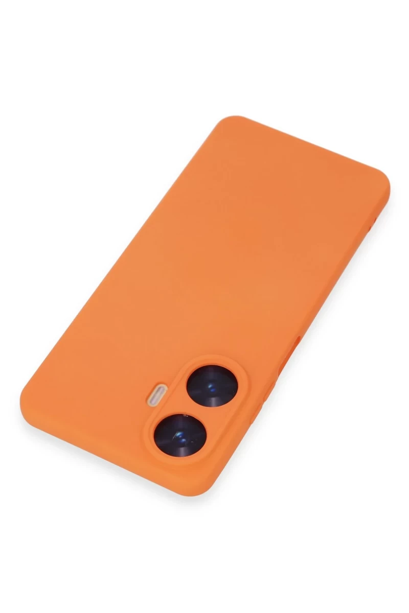 Realme C55 Uyumlu Kılıf Nano içi Kadife Silikon - Turuncu