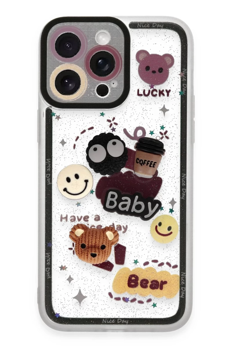 Apple iPhone 14 Pro Max Uyumlu Kılıf Sweet Desenli Silikon Kapak - Sarı
