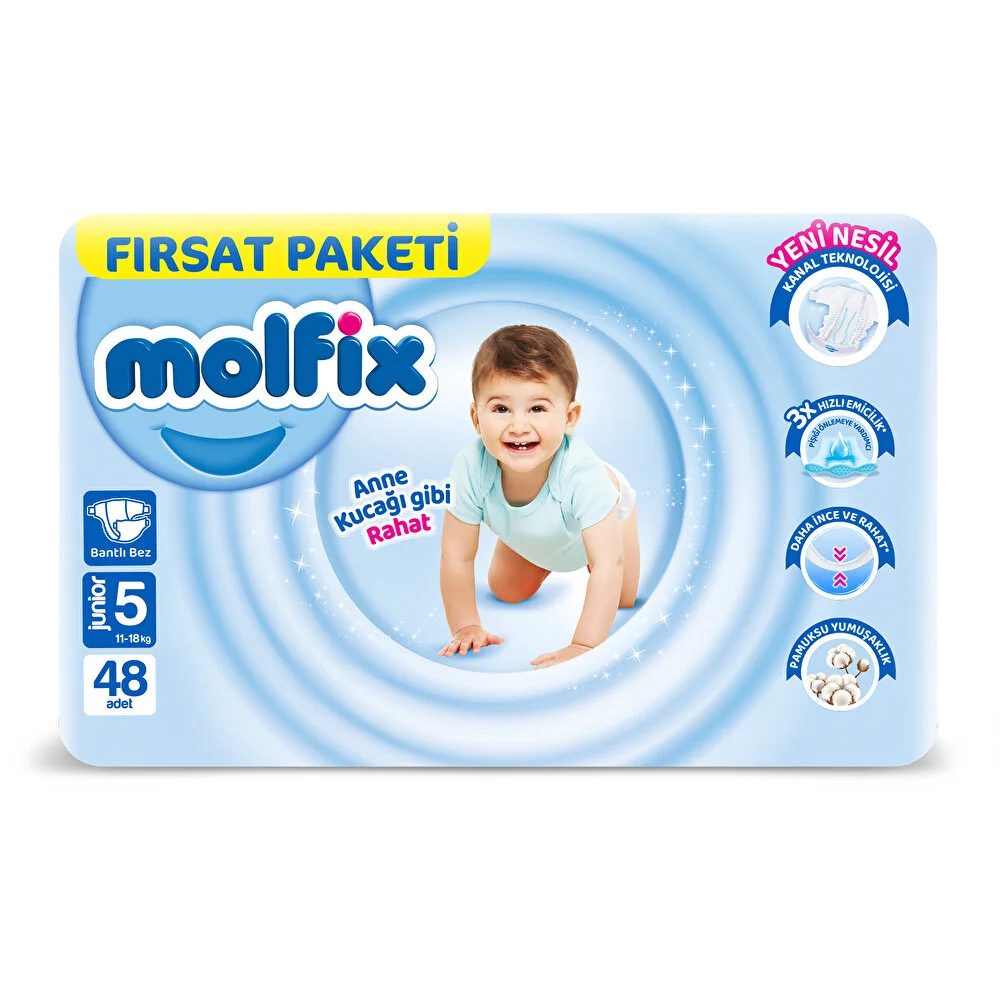 Bebek Bezi Fırsat Paketi 5 Beden 11-18 Kg 48 Adet