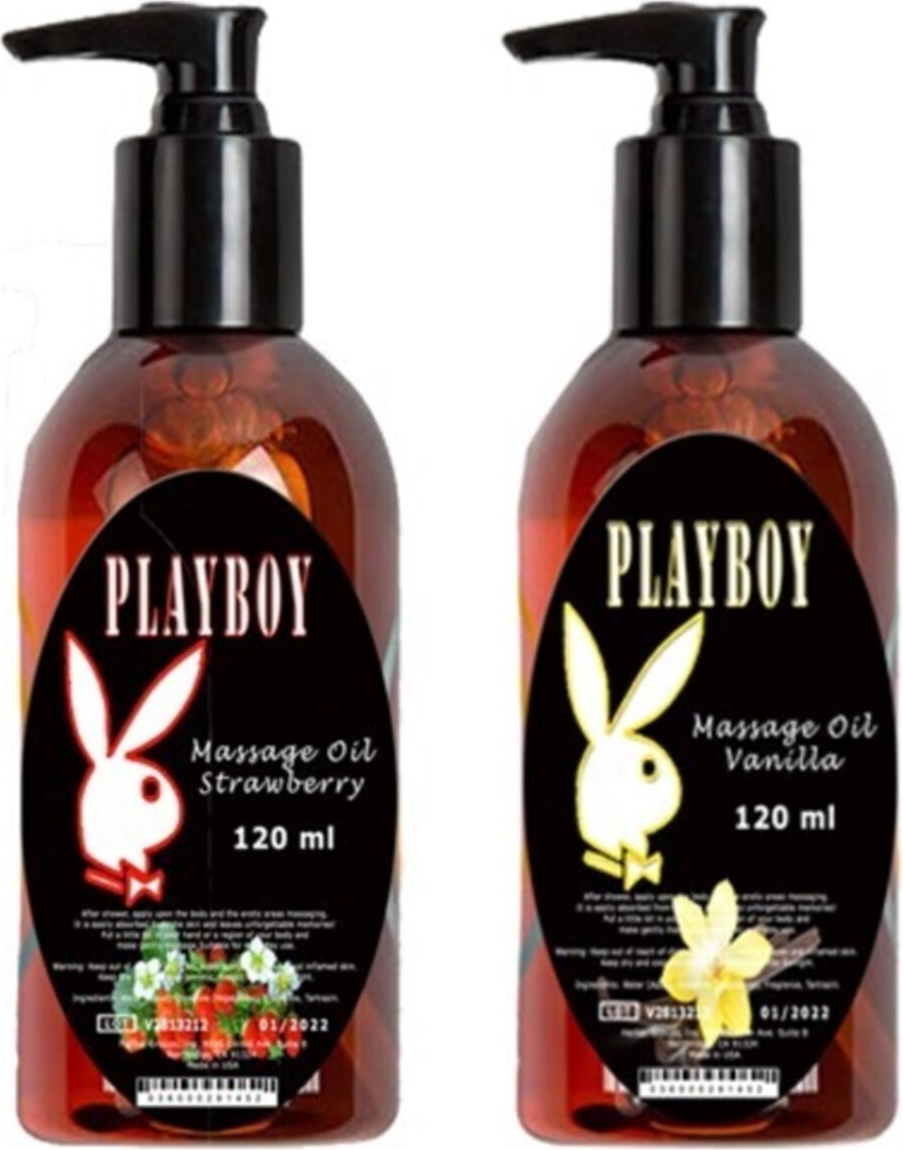 Playboy Massage Oil Strawberry And Vanilla Fragrances 120 ml Çilek ve Vanilya Kokulu Vücut Masaj Ya