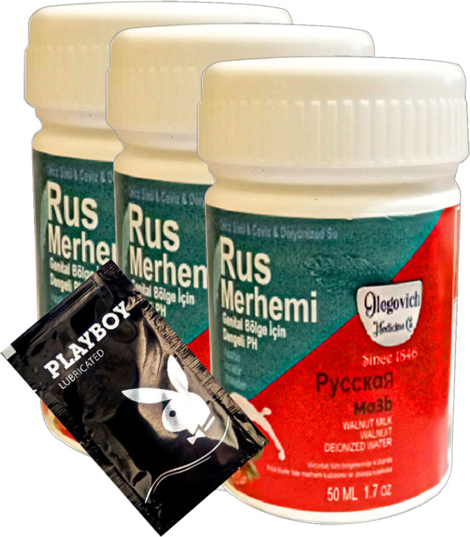 Rus Merhemi Glegnid Tüy Kremi22-2:0341 Valnut Milk & Walnut 3 Adet Rus Merhemi 50 Ml Kadın Özel Bölge  + Yanında Jel