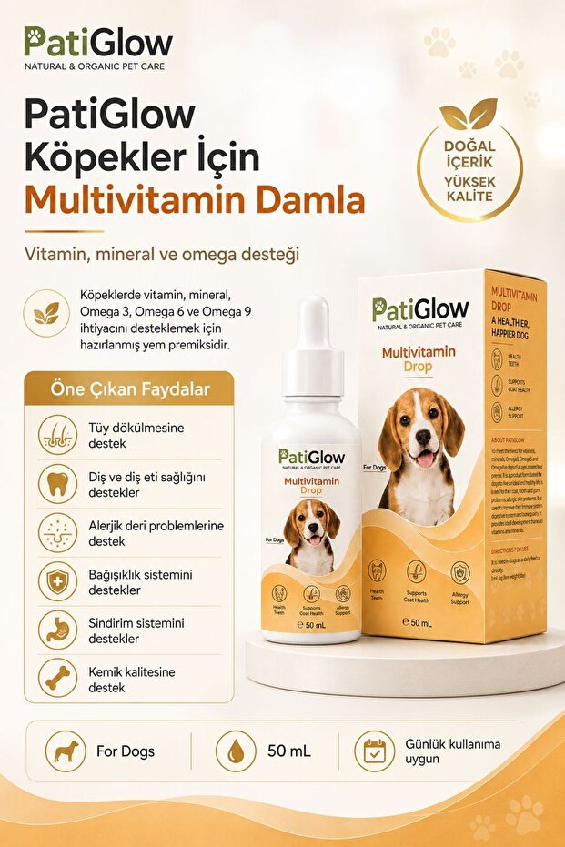 PatiGlow Köpek Multivitamin Damla 50 ml