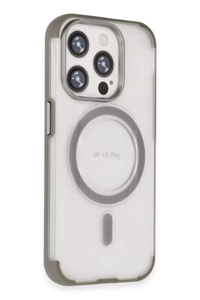 Joko Apple iPhone 15 Pro Uyumlu Hilton Magsafe Kapak - Titan Gri