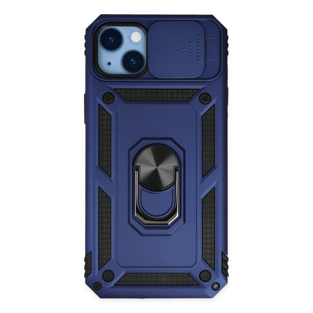 Apple iPhone 14 Plus Kılıf Pars Lens Yüzüklü Silikon - Lacivert