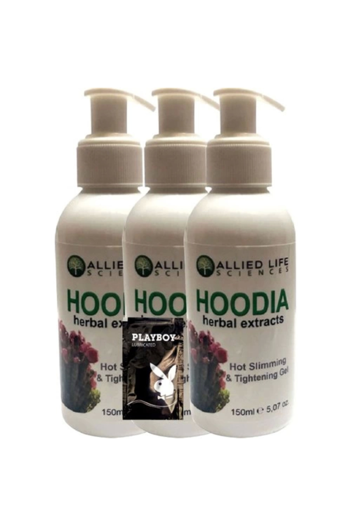 Allied Life Sciences Hoodia Herbal Extracts Hot Slimming & Tightening 150 ml x 3 adet + Jel