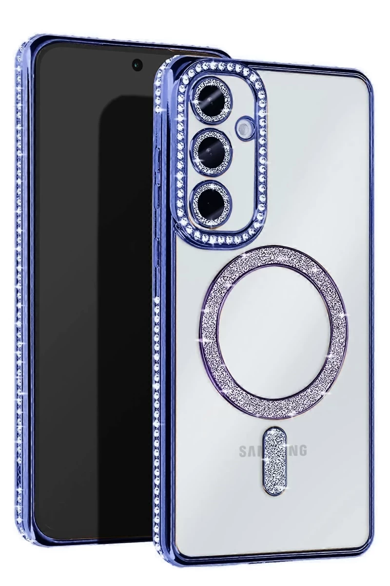 Samsung Galaxy S23 FE Uyumlu Joke Simli Magneticsafe Kılıf - Mavi