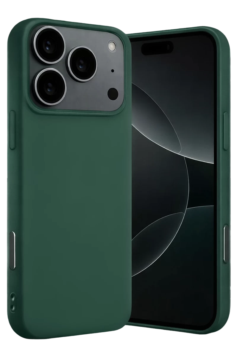 Apple iPhone 17 Pro Max Uyumlu Nano içi Kadife Silikon - Koyu Yeşil