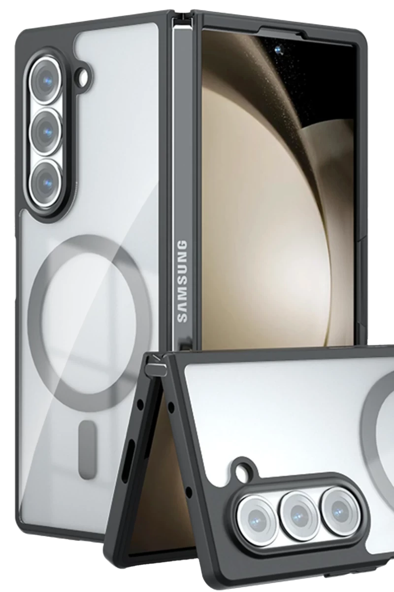 Samsung Galaxy Z Fold 5 Kılıf Blur Fold Magsafe Kapak - Siyah