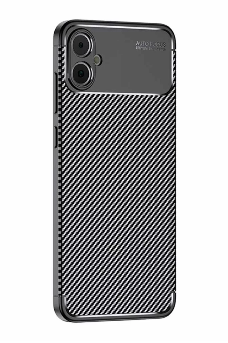 Samsung Galaxy A05 Uyumlu Kılıf Auto Focus Karbon Kapak - Siyah