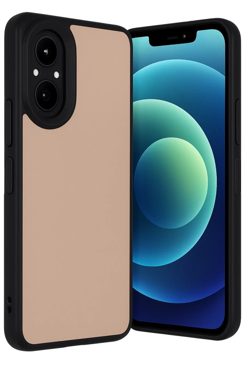 Realme 12 Lite Uyumlu Kılıf Aras Deri Kapak - Pudra