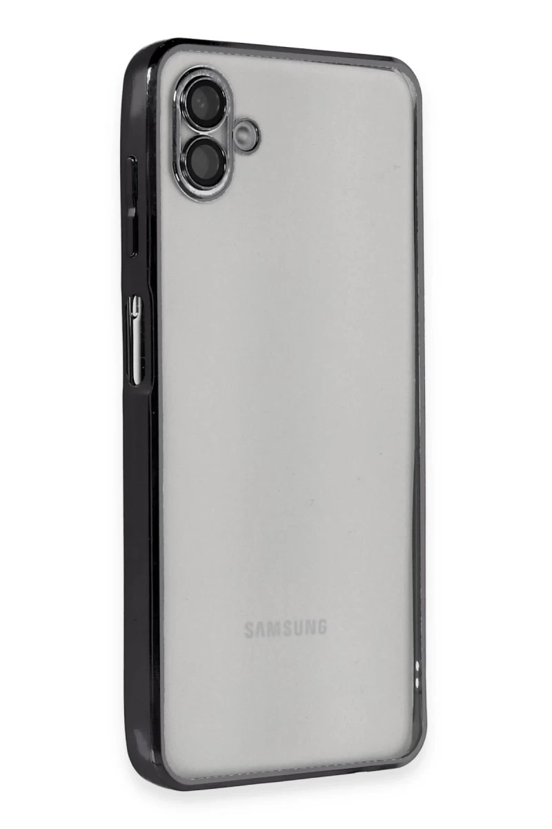 Samsung Galaxy A04 Uyumlu Kılıf Lensli Silikon - Siyah