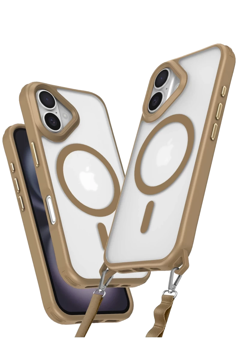 Apple iPhone 16 Plus Uyumlu Kılıf Enka Magsafe Silikon Kılıf - Desert