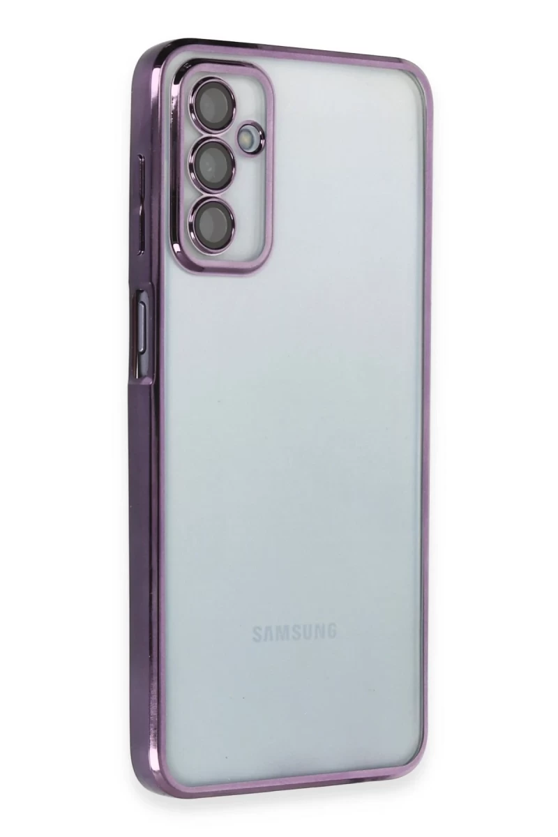 Samsung Galaxy M23 Uyumlu Kılıf Lensli Silikon - Mor