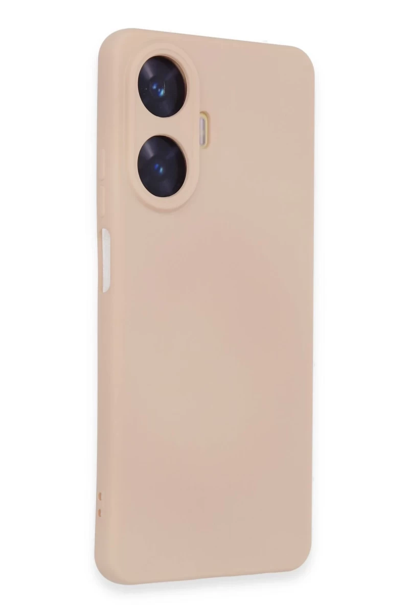 Realme C55 Uyumlu Kılıf Nano içi Kadife Silikon - Pudra