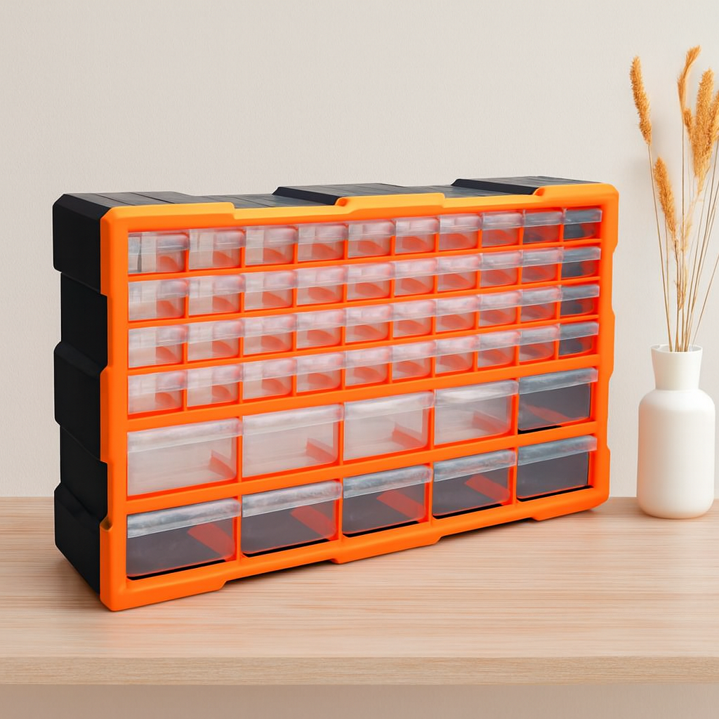 3lü Monoblok Plastik Çekmece Seti 50L (62x15.7x36 cm)