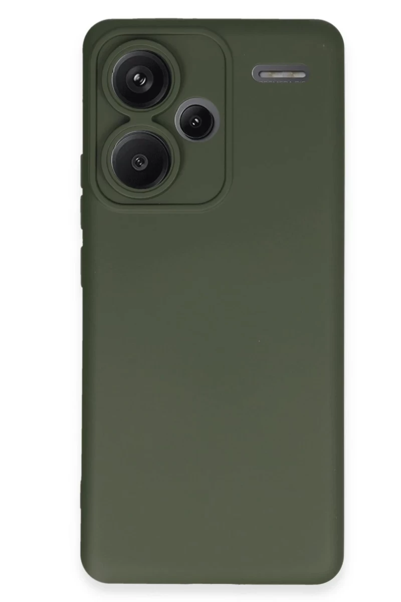 Xiaomi Redmi Note 13 Pro Plus Uyumlu Kılıf Nano içi Kadife Silikon - Koyu Yeşil