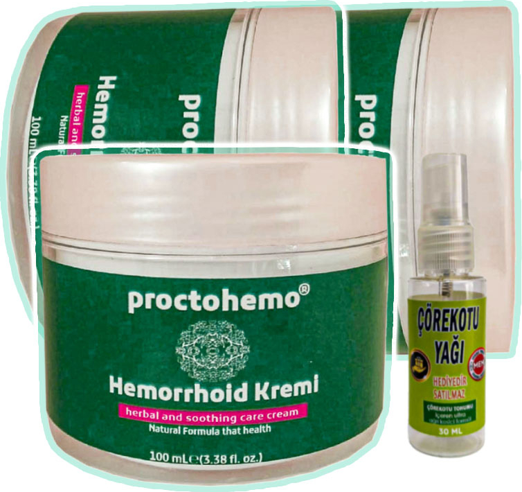 Proctohemo 3 Adet 100 ml Analbakım Kremi + Çörek Otu Yağı Yağı 30 ml