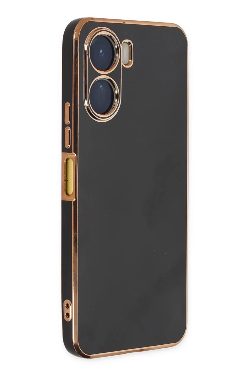 Vivo Y16 Uyumlu Kılıf Volet Silikon - Siyah