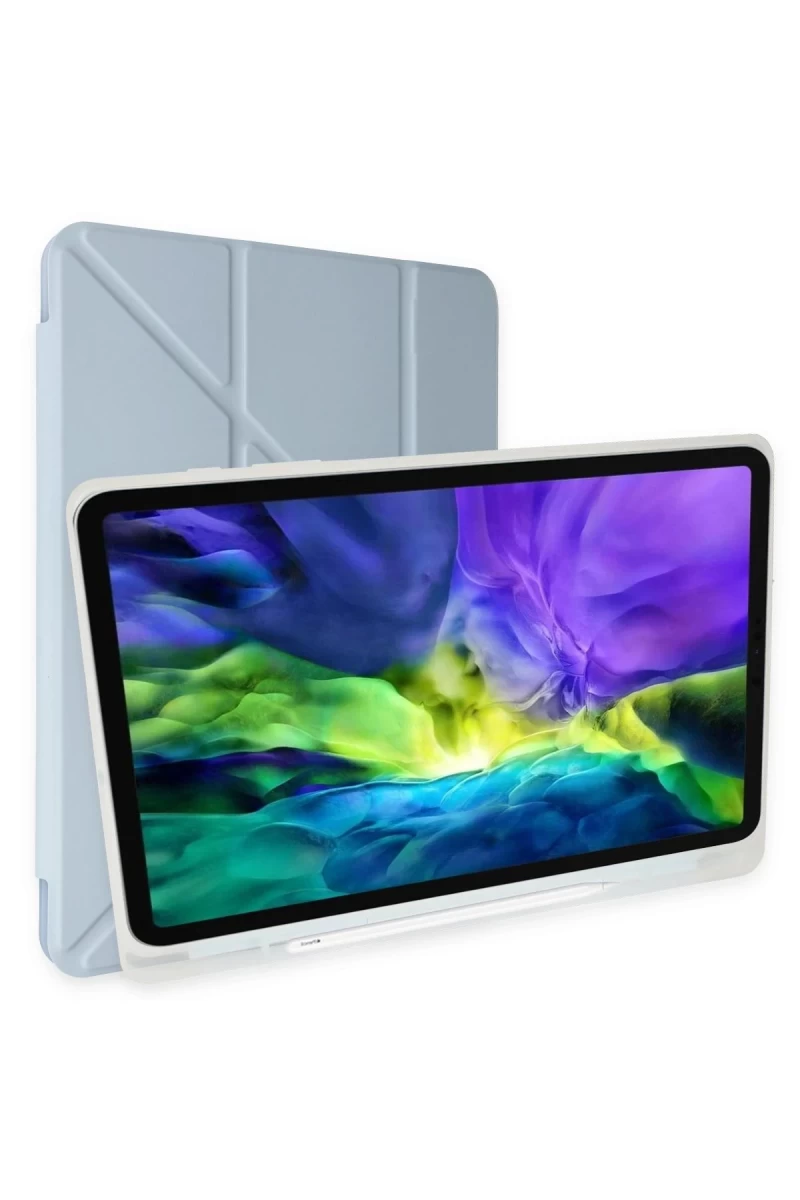 Apple iPad Pro 12.9 (2021) Kılıf Kalemlikli Mars Tablet Kılıfı - Mavi
