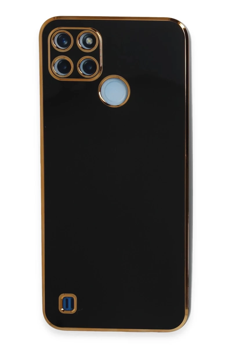 Realme C25Y Uyumlu Kılıf Volet Silikon - Siyah