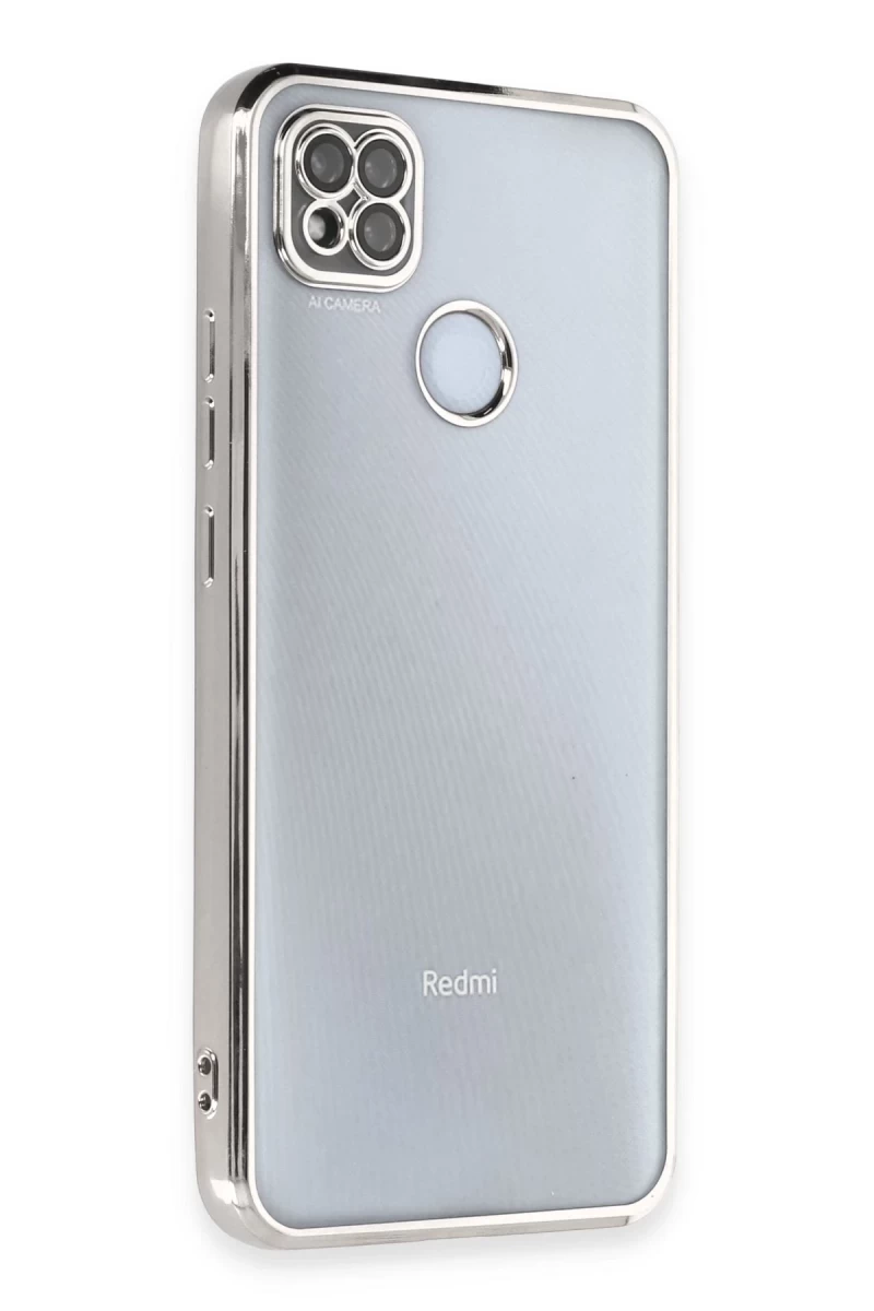 Xiaomi Redmi 9C Uyumlu Kılıf Lensli Silikon - Gümüş